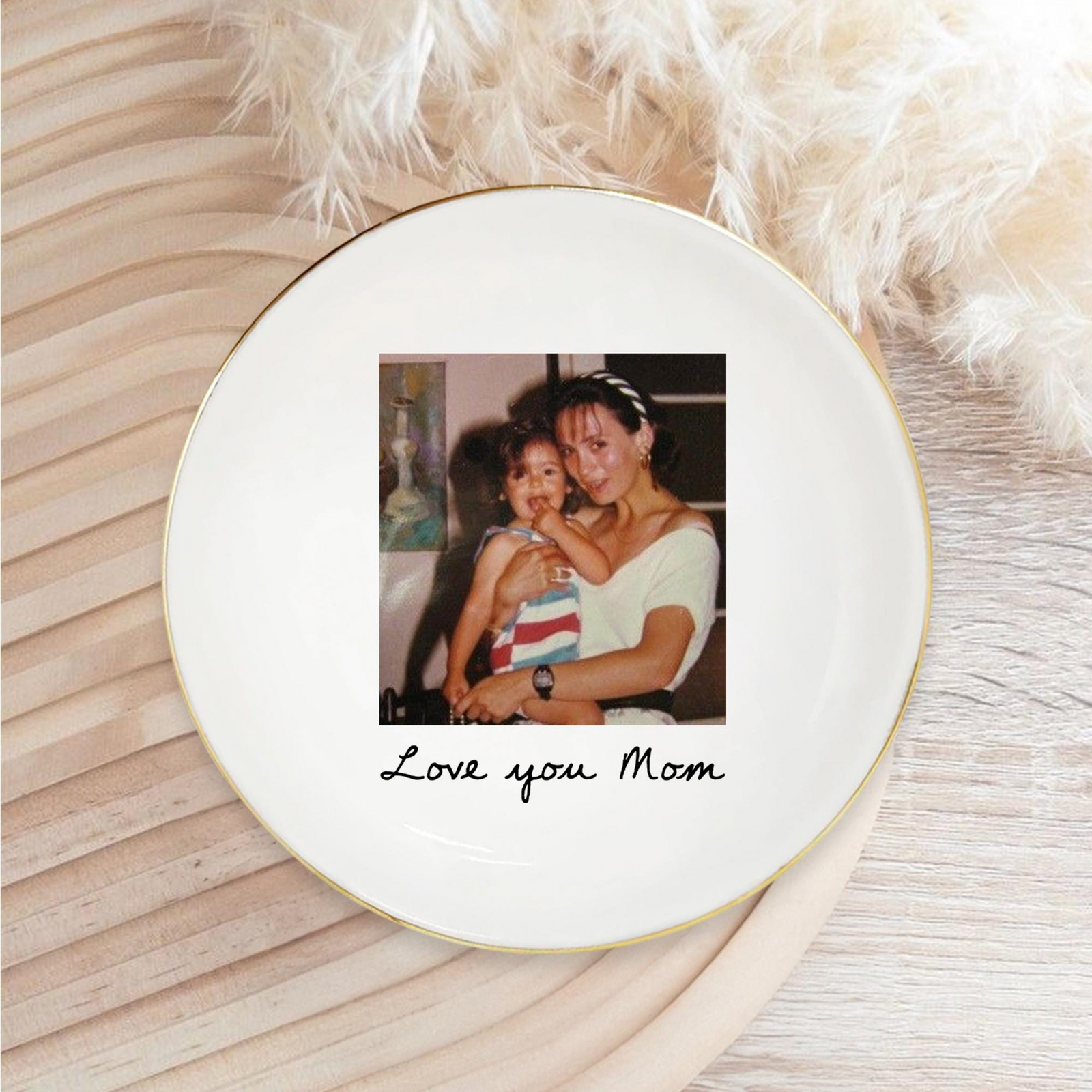 Custom Photo Mom Trinket Tray - Personalized Jewelry Dish - Mother's Gift For Mom, Grandma