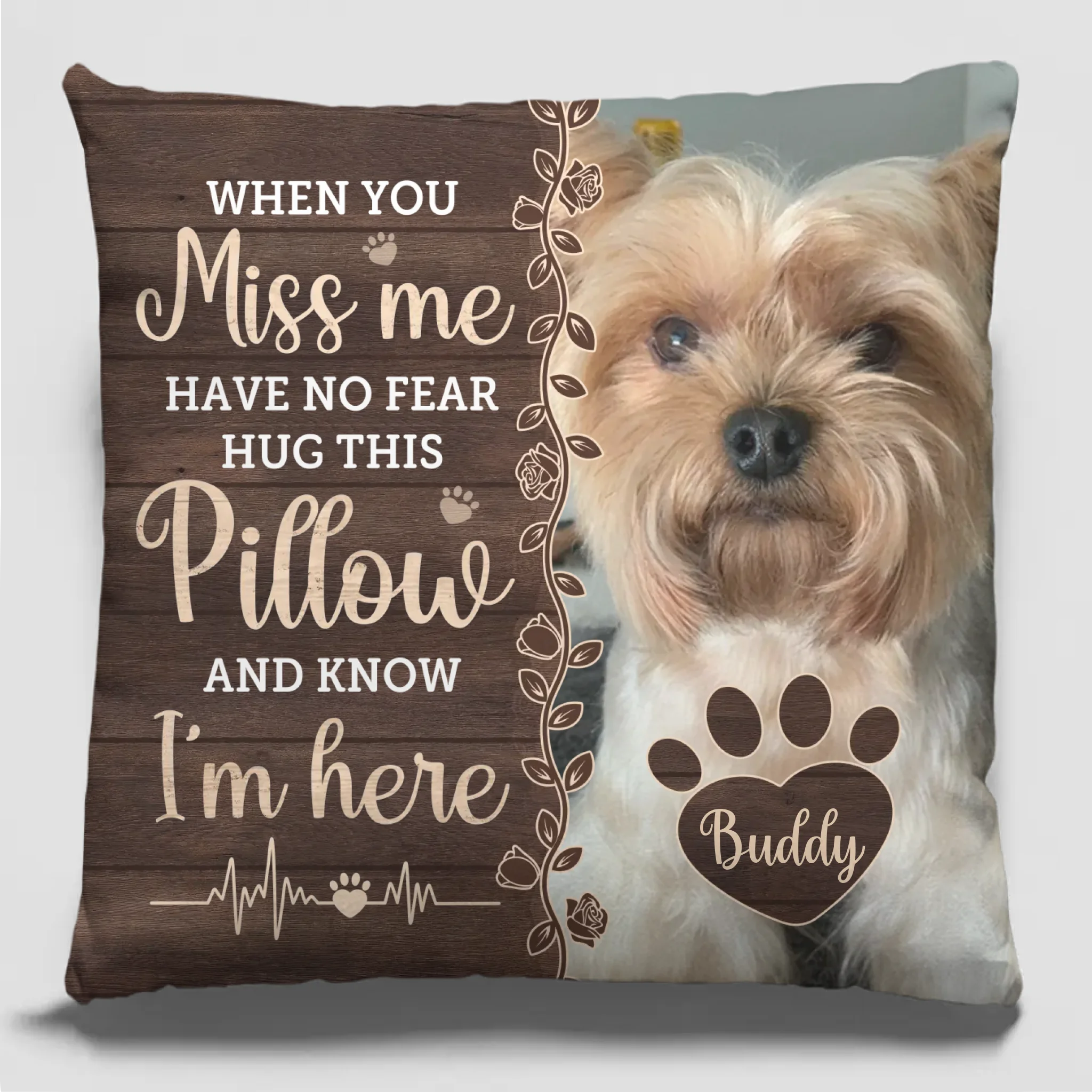 Custom Photo When You Miss Me Pet Memorial - Personalized Custom Pillow - Sympathy Gift For Pet Owners, Pet Lovers 2
