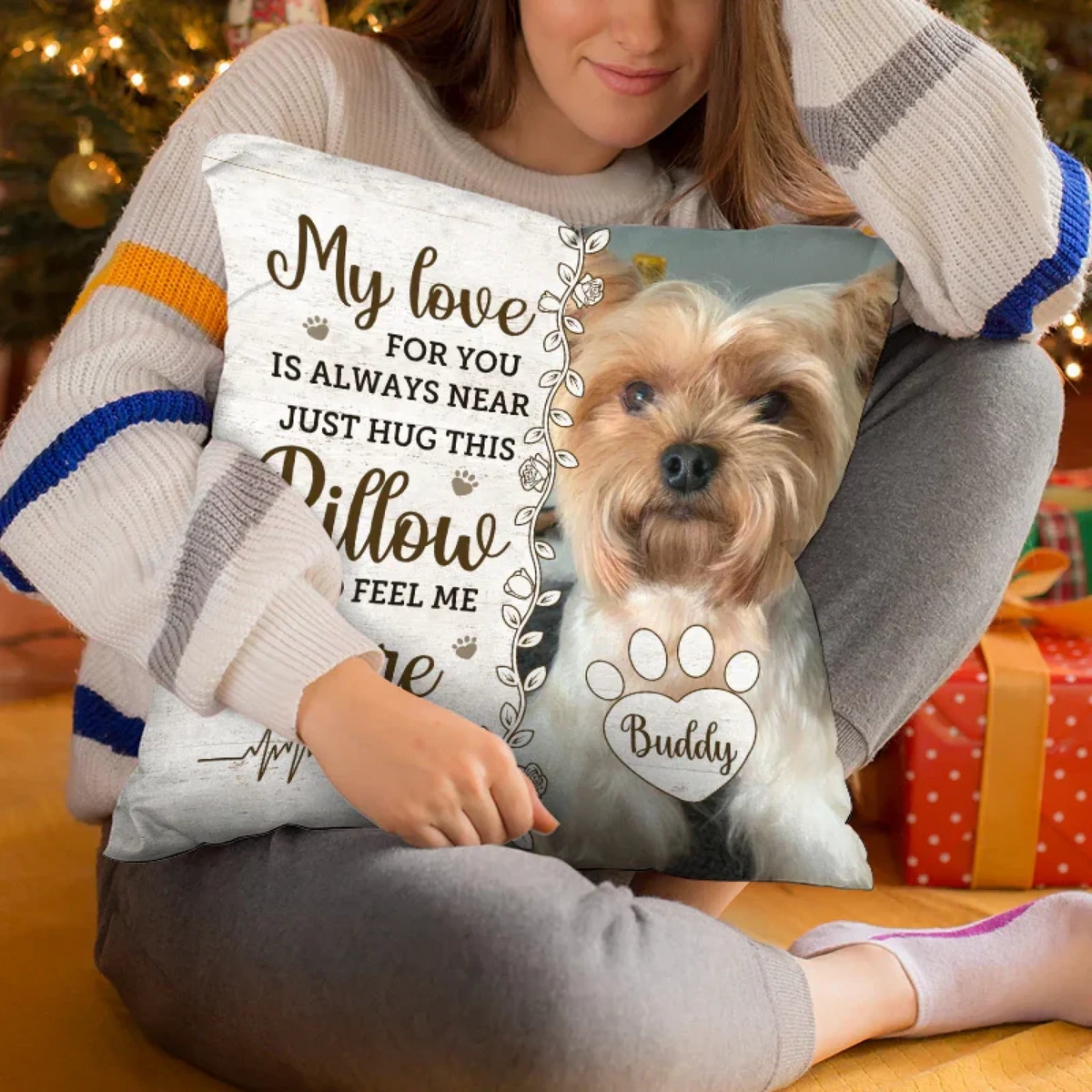 Custom Photo When You Miss Me Pet Memorial - Personalized Custom Pillow - Sympathy Gift For Pet Owners, Pet Lovers