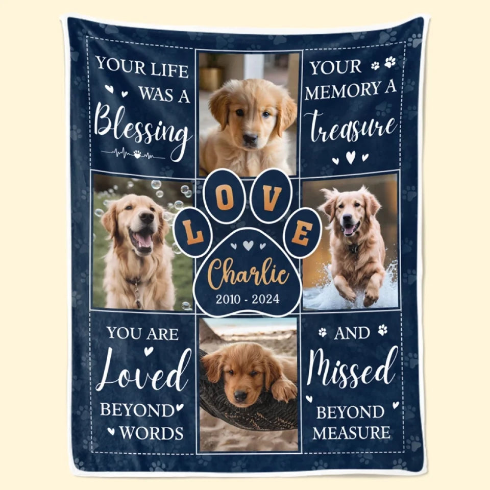 Custom Photo Thanks For Everything, I Had A Great Time - Pet Memorial Personalized Custom Blanket - Sympathy Gift For Pet Owners, Pet Lovers
