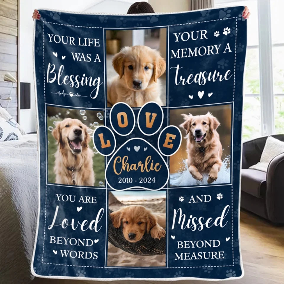 Custom Photo Thanks For Everything, I Had A Great Time - Pet Memorial Personalized Custom Blanket - Sympathy Gift For Pet Owners, Pet Lovers 1