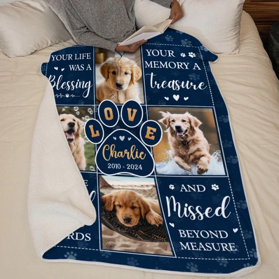 Custom Photo Thanks For Everything, I Had A Great Time - Pet Memorial Personalized Custom Blanket - Sympathy Gift For Pet Owners, Pet Lovers 4