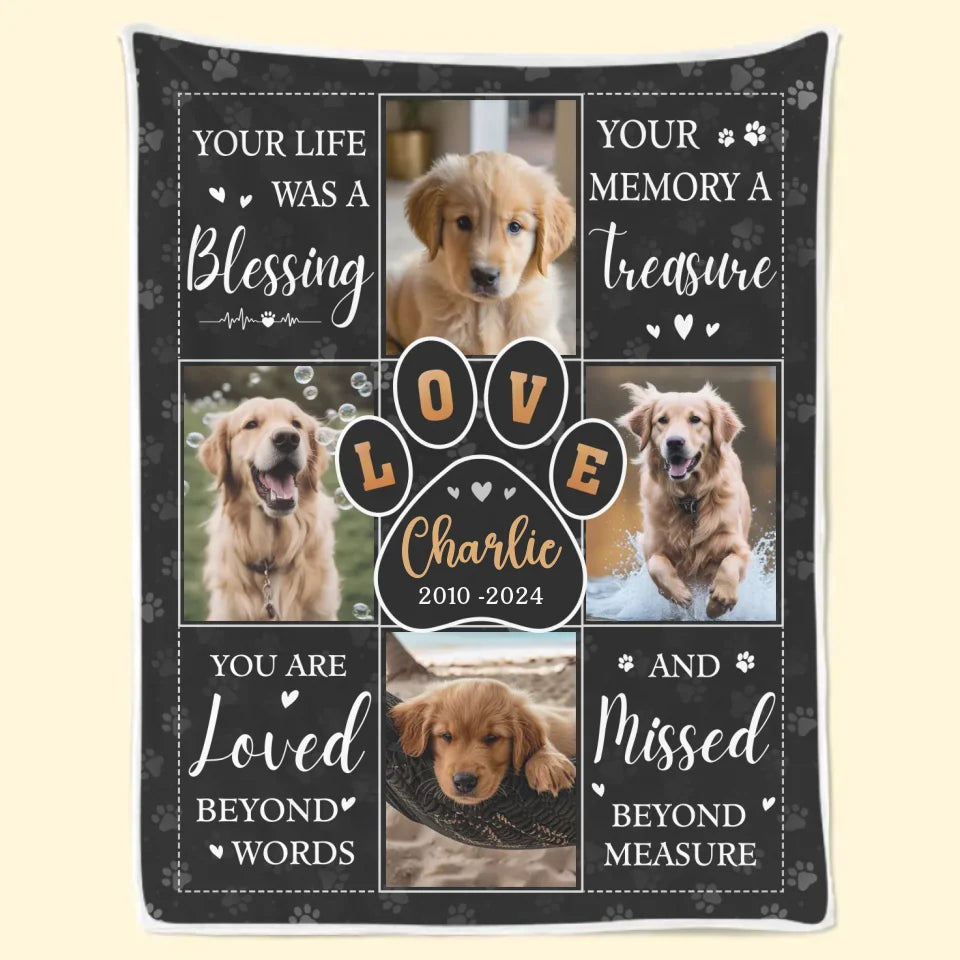 Custom Photo Thanks For Everything, I Had A Great Time - Pet Memorial Personalized Custom Blanket - Sympathy Gift For Pet Owners, Pet Lovers 3