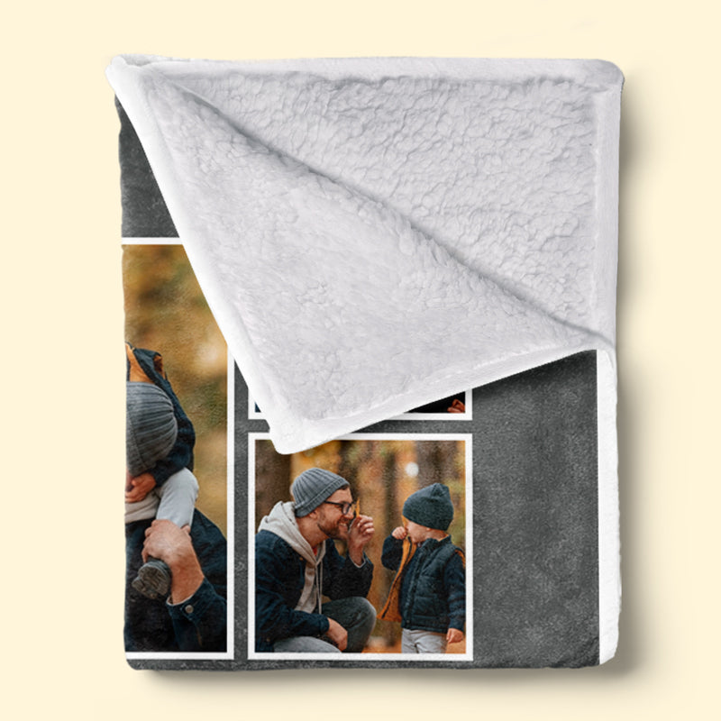 Custom Photo You Are My Greatest Gift fleece blanket, sherpa reverse side folded back