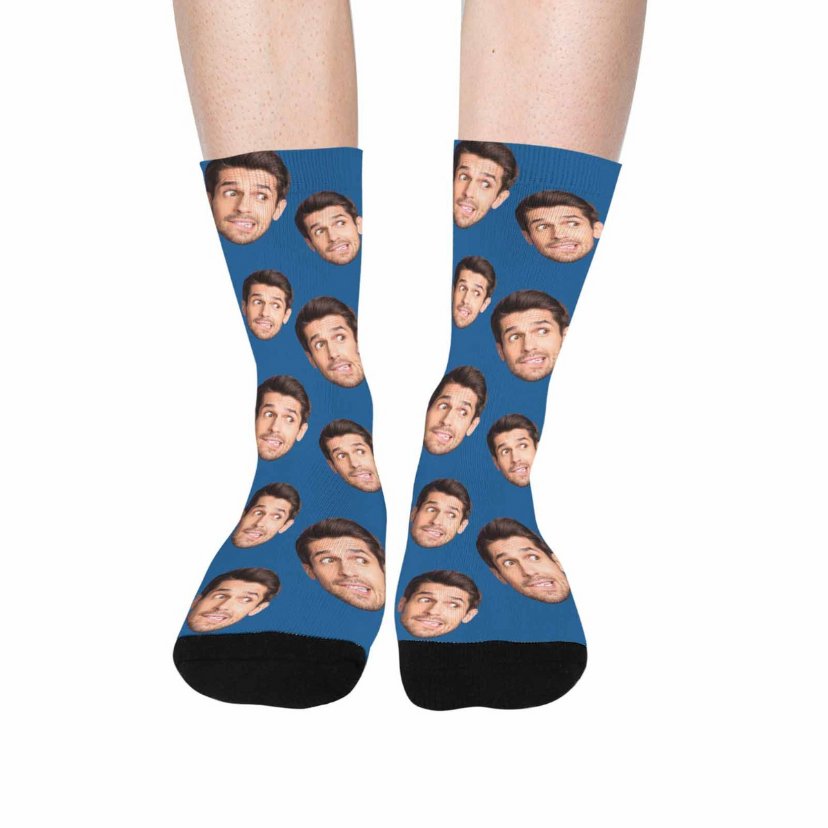 Funny Custom Face Couples - Custom Crew Socks - Gift For Her/Him, Wife/Husband, Girlfriend/Boyfriend Couples on Anniversary, Valentine's Day