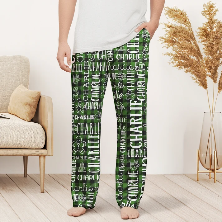 Custom Name Christmas Gifts For Family Members, Kids - Personalized Pajama Pants - Christmas Gift For Family, Mom, Dad, Brothers, Sisters