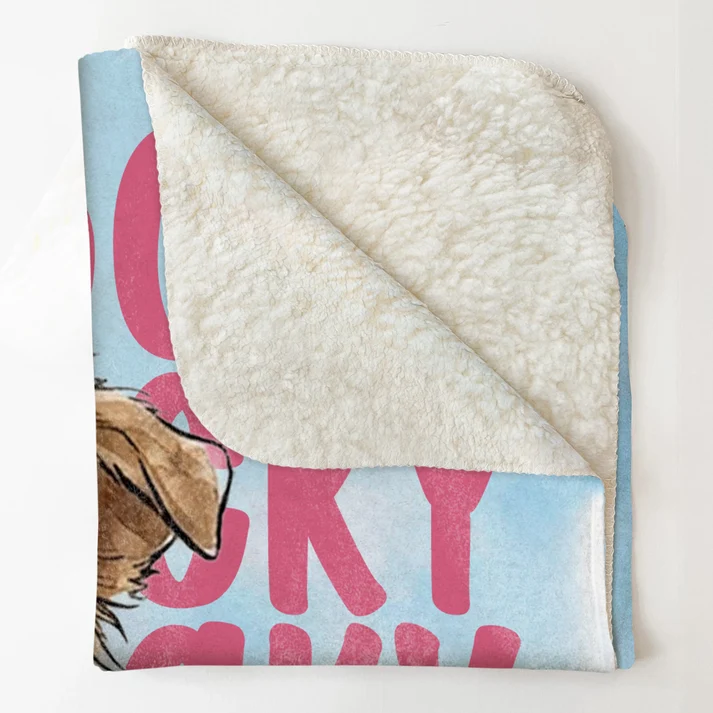 Custom Photo Pet Portrait & Name Watercolor Style - Personalized Custom Blanket - Gift for Dog Lovers, Cat Lovers, Pet Lovers