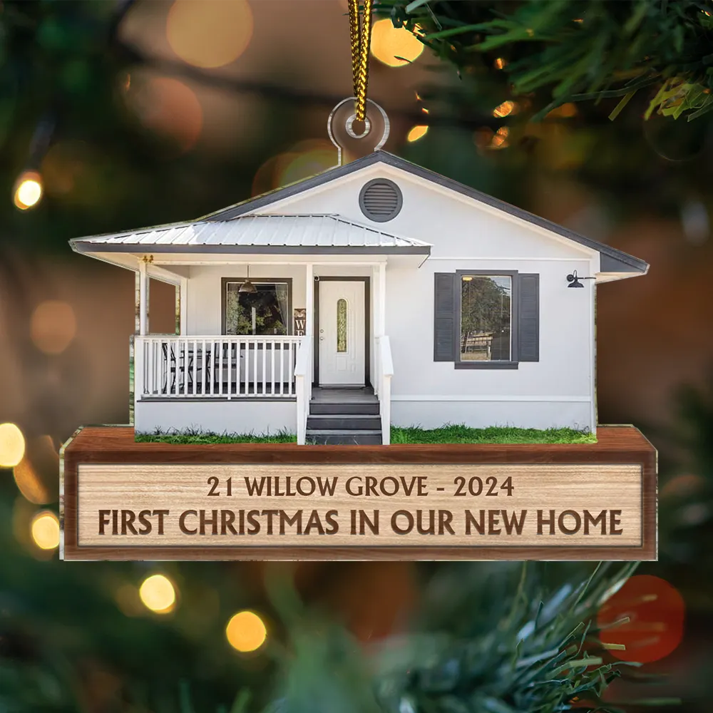 Custom Photo First Christmas In Our New House custom shaped acrylic ornament, alternate view 6