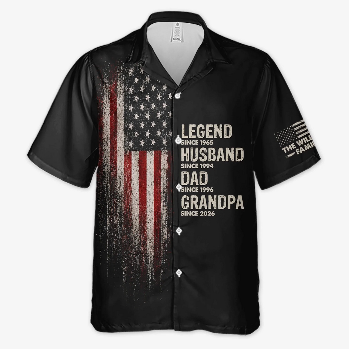 Dad Makes Life Brighter - Personalized Hawaiian Shirt - America 250th Anniversary Gift for Husband, Dad, Papa, or Grandpa