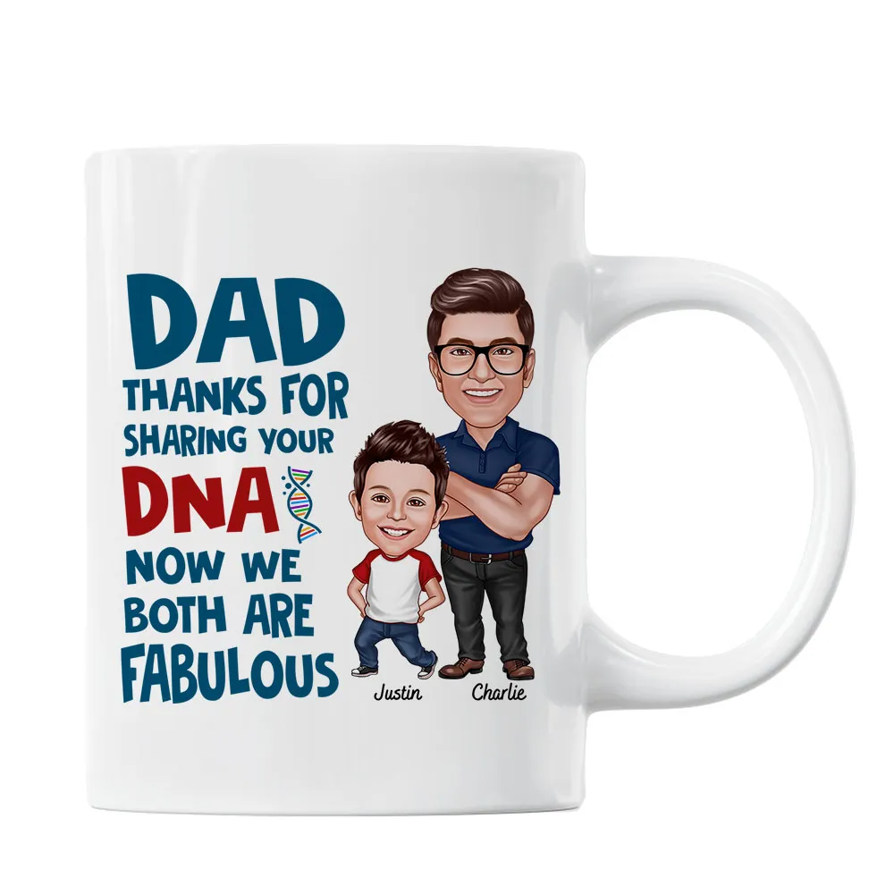 Personalized Dad Thanks For Sharing Your DNA mug, alternate view 2