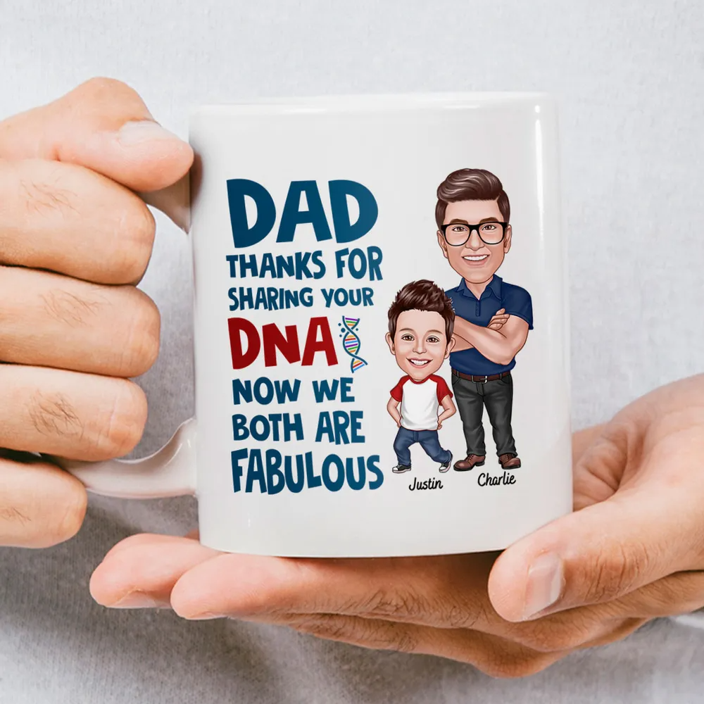 Personalized Dad Thanks For Sharing Your DNA mug, alternate view 4