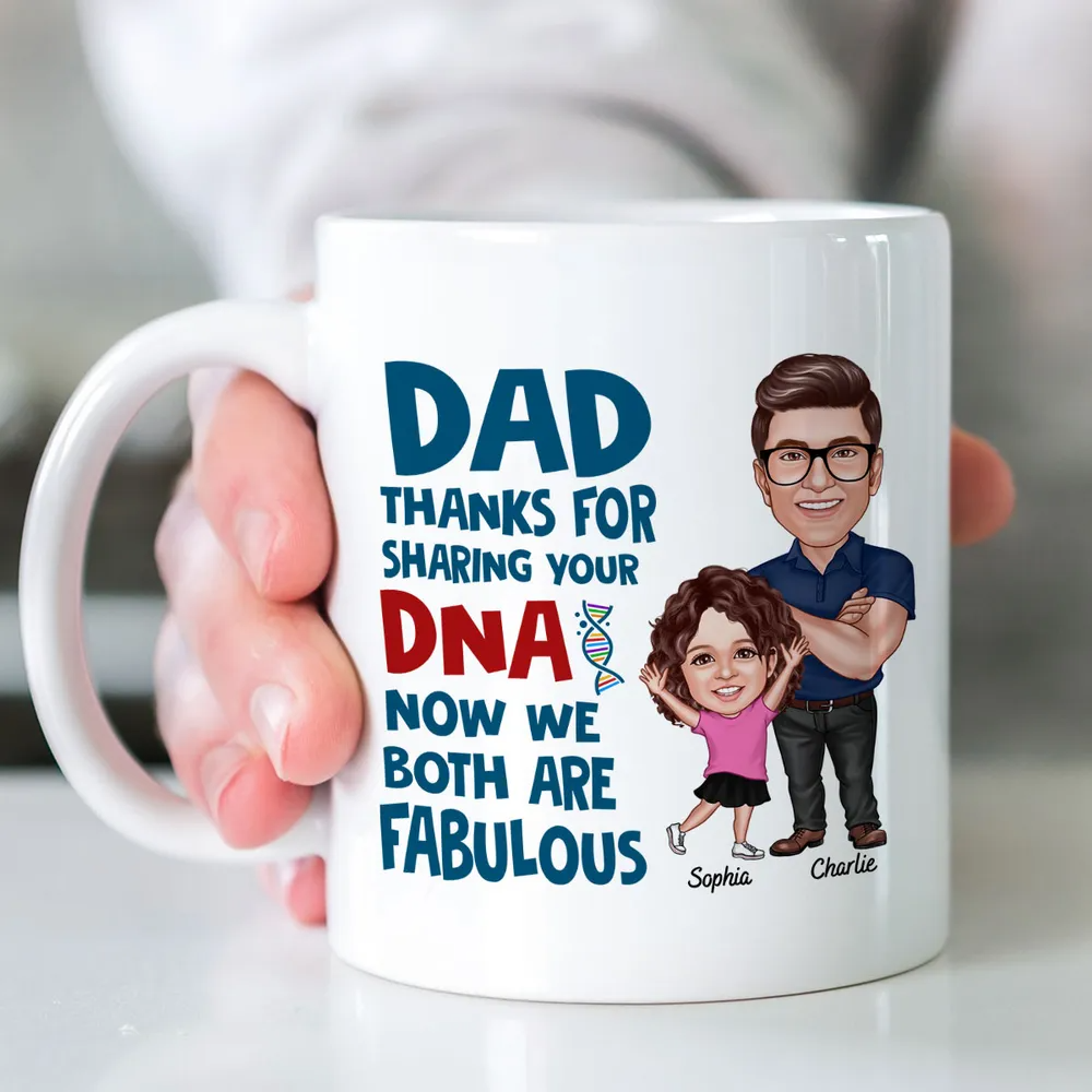 Personalized Dad Thanks For Sharing Your DNA mug, alternate view 3