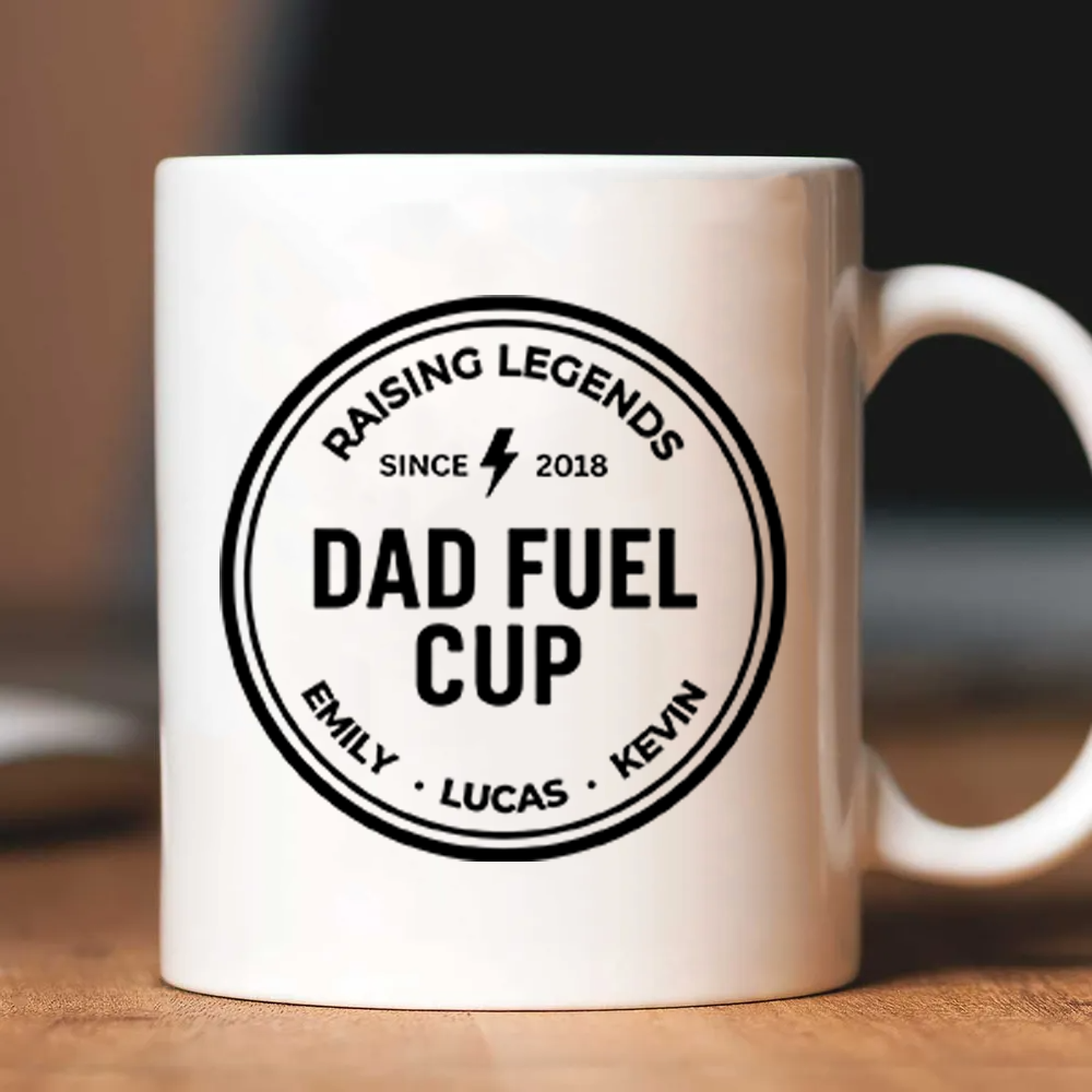 Dad Fuel Mug with Kids' Names - Personalized Custom Mug - Father's Day Gift For Dad, Daddy, Papa