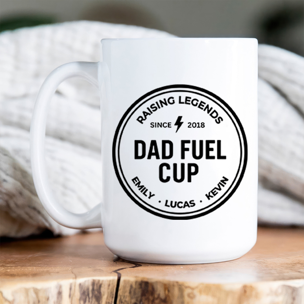Dad Fuel Mug with Kids' Names - Personalized Custom Mug - Father's Day Gift For Dad, Daddy, Papa
