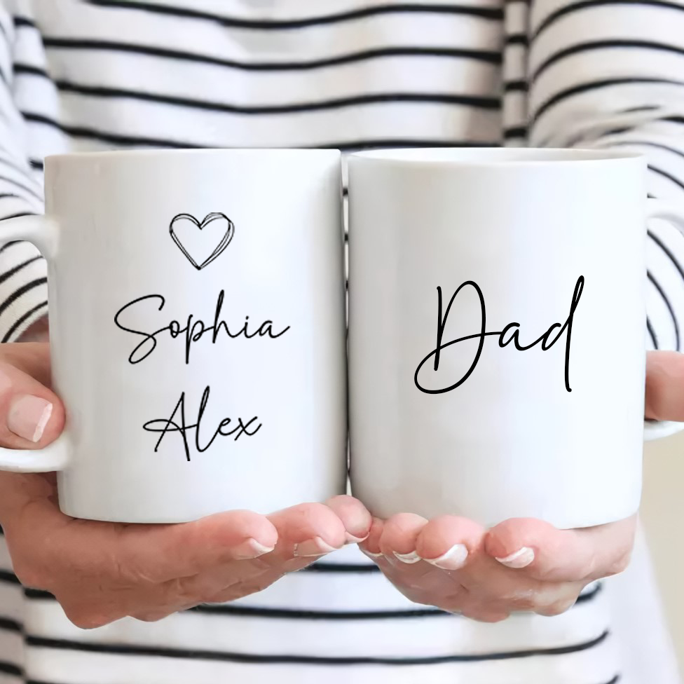 Mom/Dad Mug With Kid Names  - Personalized Custom Mug - Gift For Mom, Dad, Grandma, Grandpa