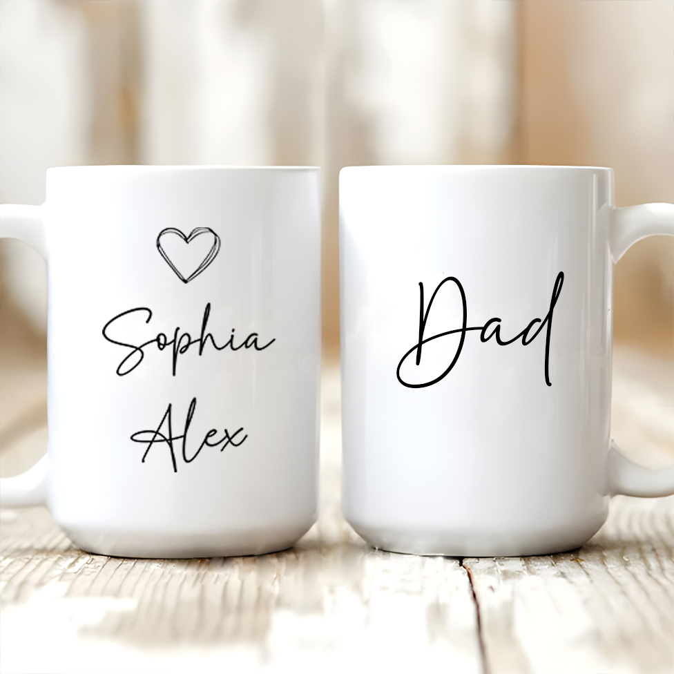 Mom/Dad Mug With Kid Names  - Personalized Custom Mug - Gift For Mom, Dad, Grandma, Grandpa