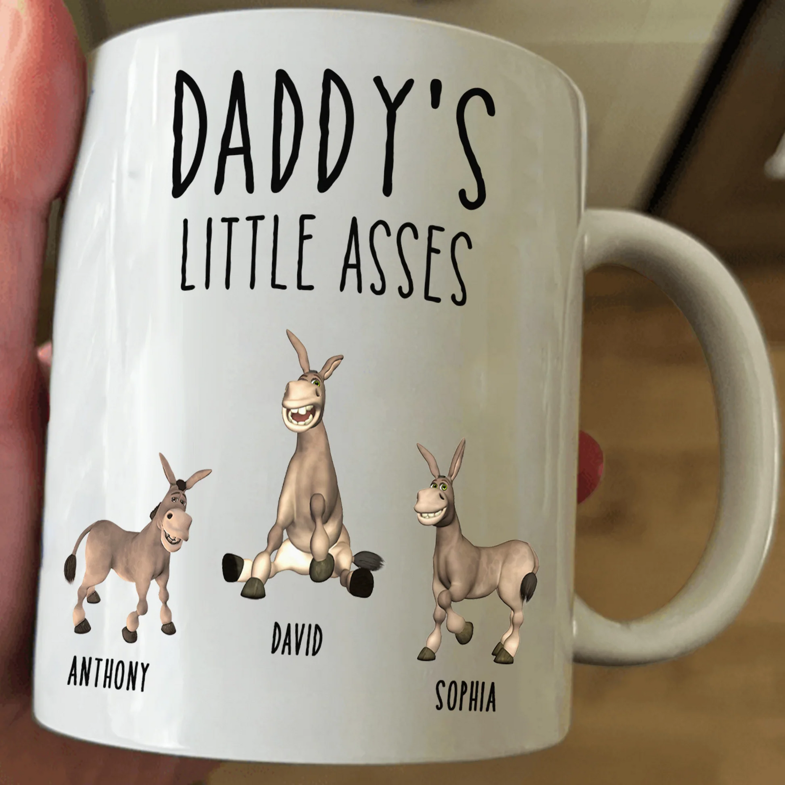 Daddy's Little Asses - Personalized Custom Mug - Father's Day Gift For Dad, Daddy, Papa
