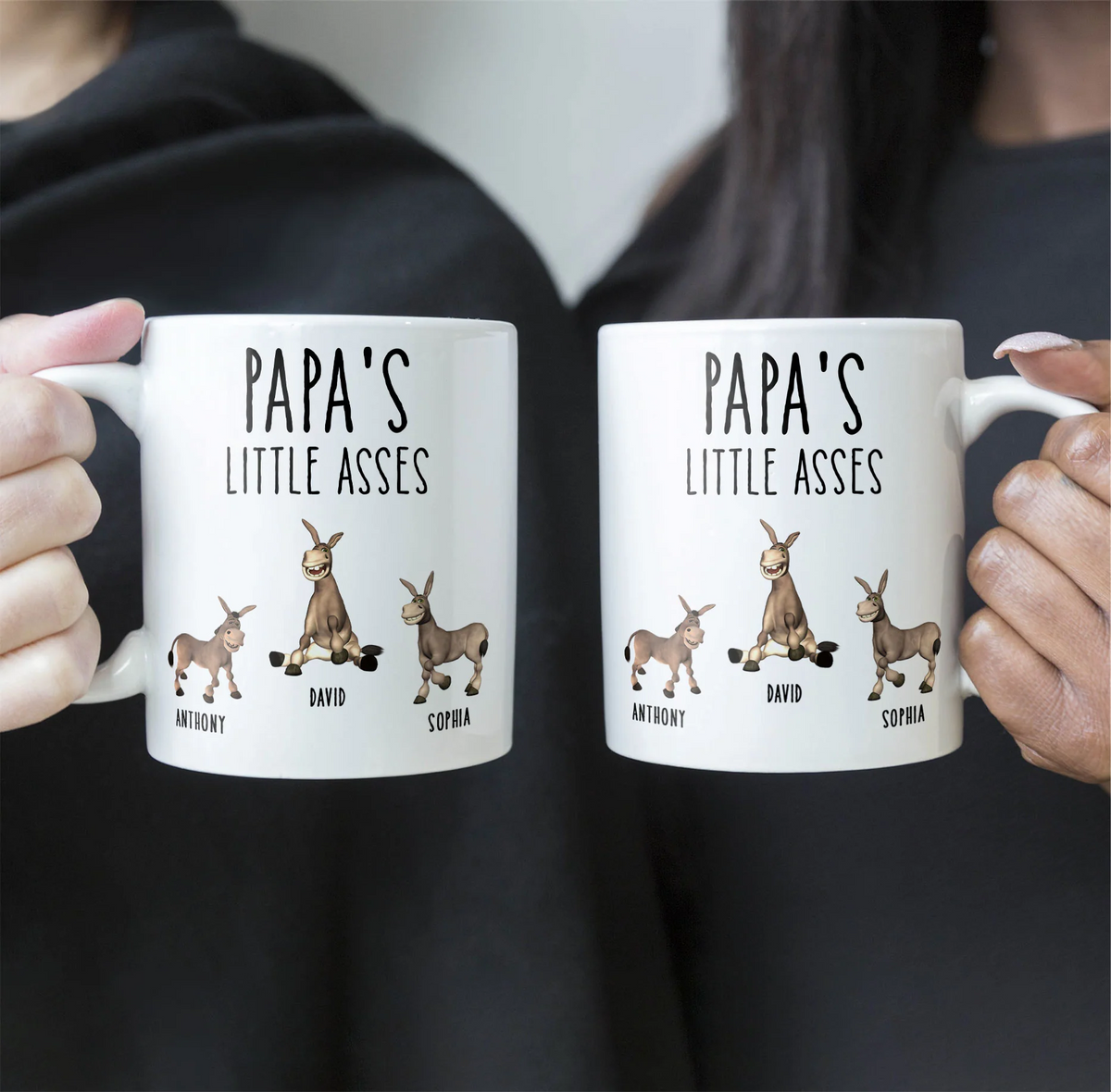 Daddy's Little Asses - Personalized Custom Mug - Father's Day Gift For Dad, Daddy, Papa