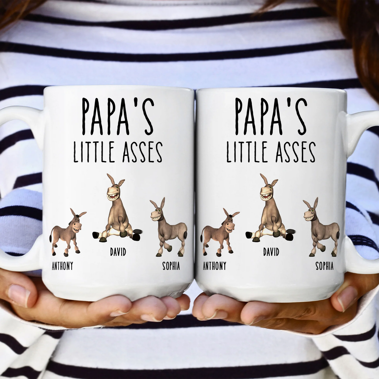 Daddy's Little Asses - Personalized Custom Mug - Father's Day Gift For Dad, Daddy, Papa