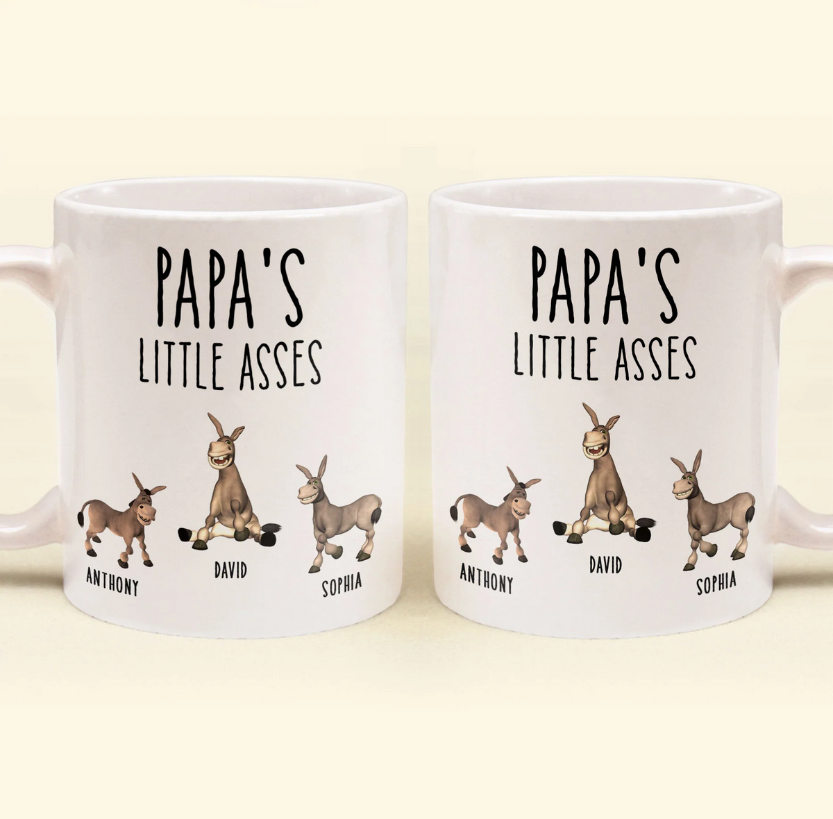 Daddy's Little Asses - Personalized Custom Mug - Father's Day Gift For Dad, Daddy, Papa