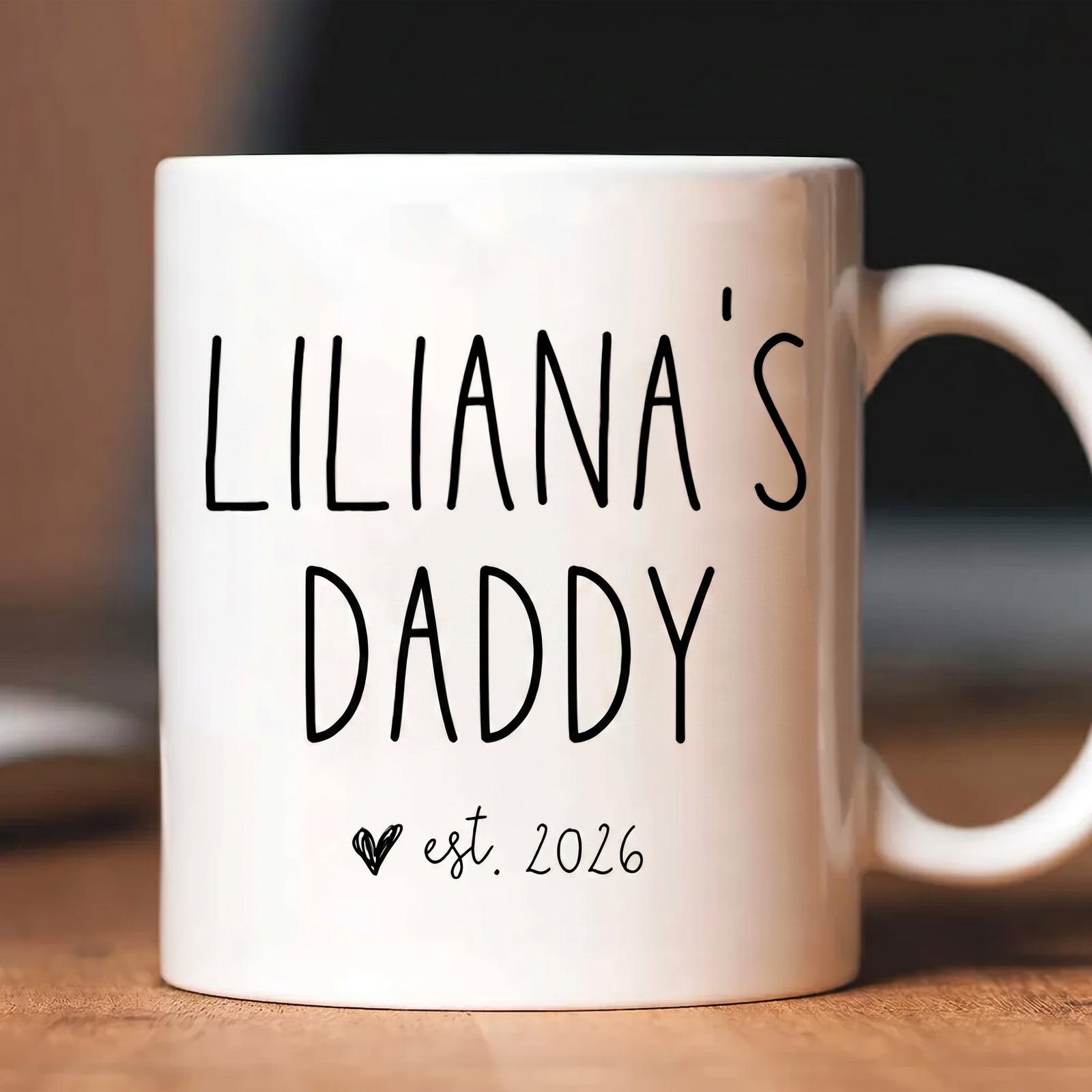 Dad, Daddy, Papa EST - Personalized Custom Mug - First Father's Day Gifts, First Time Dad Gifts, New Parent Gifts