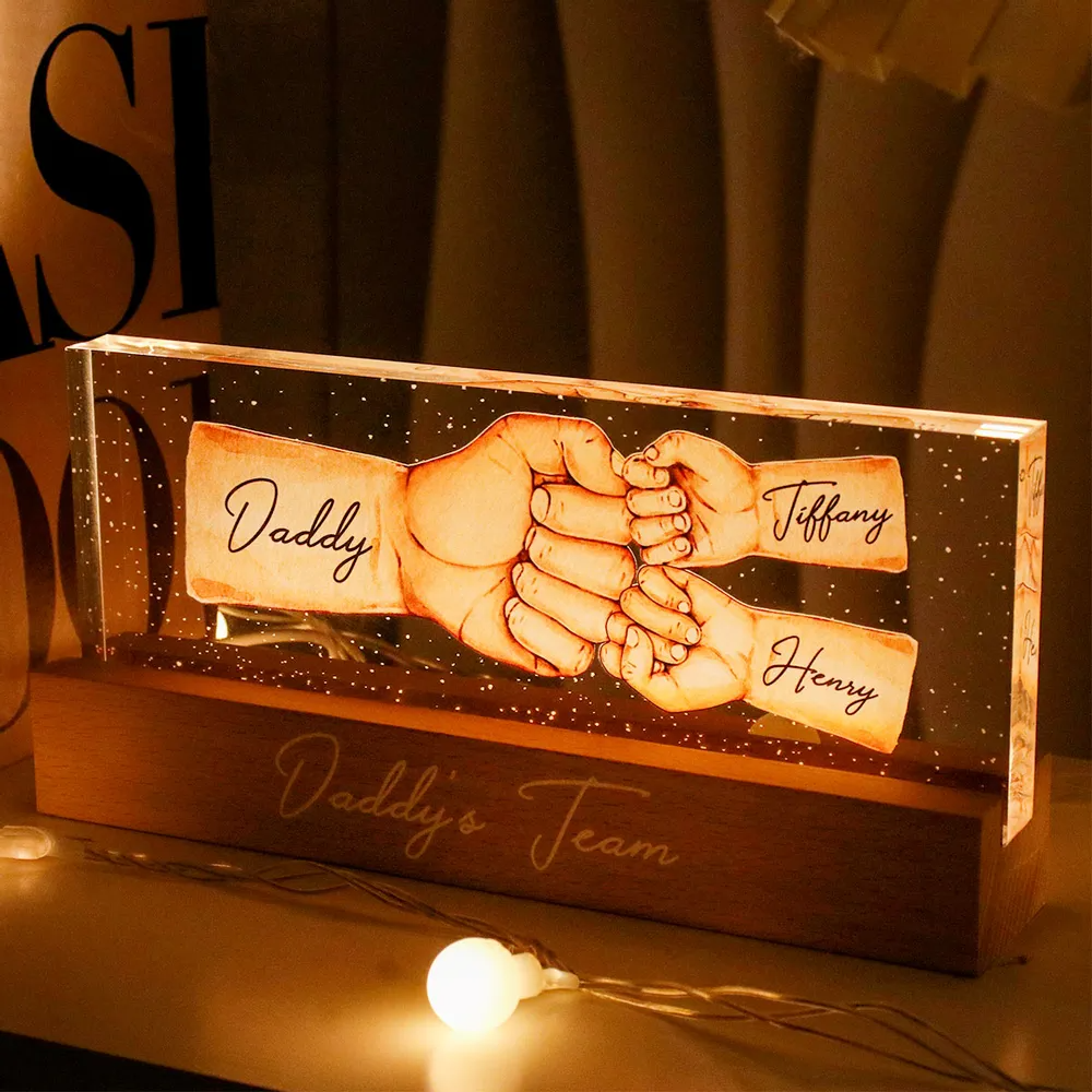 Personalized Daddy's Team Fist Bump led light, alternate view 3