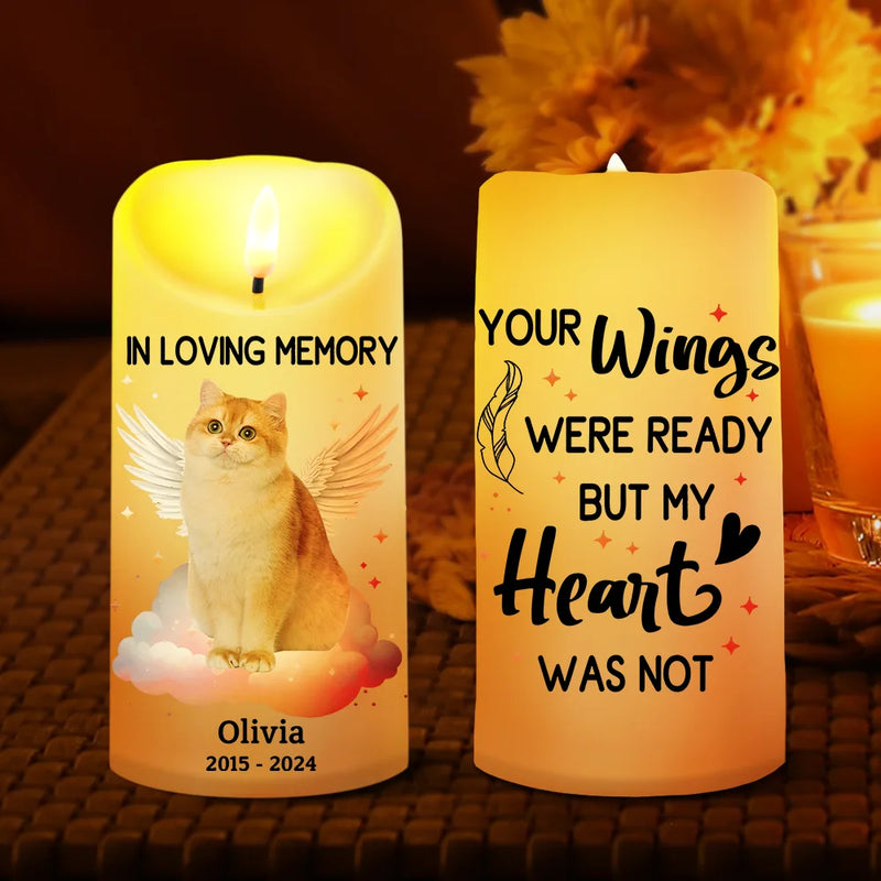 Custom Photo Dog Cat Pet Memorial - Personalized Custom LED Candle - Sympathy Gift For Family Members