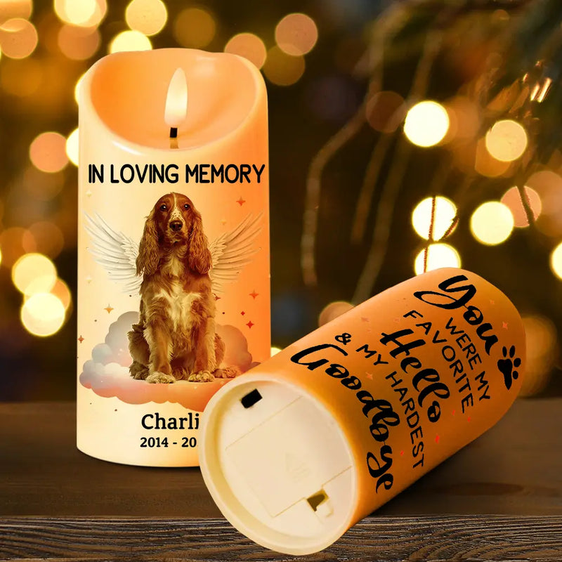 Custom Photo Dog Cat Pet Memorial - Personalized Custom LED Candle - Sympathy Gift For Family Members