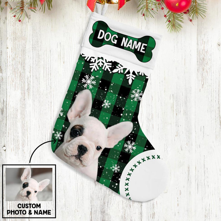 Custom Photo Dog Christmas Stocking - Personalized Custom Christmas Stocking - Gift For Dog Lovers, Pet Lovers