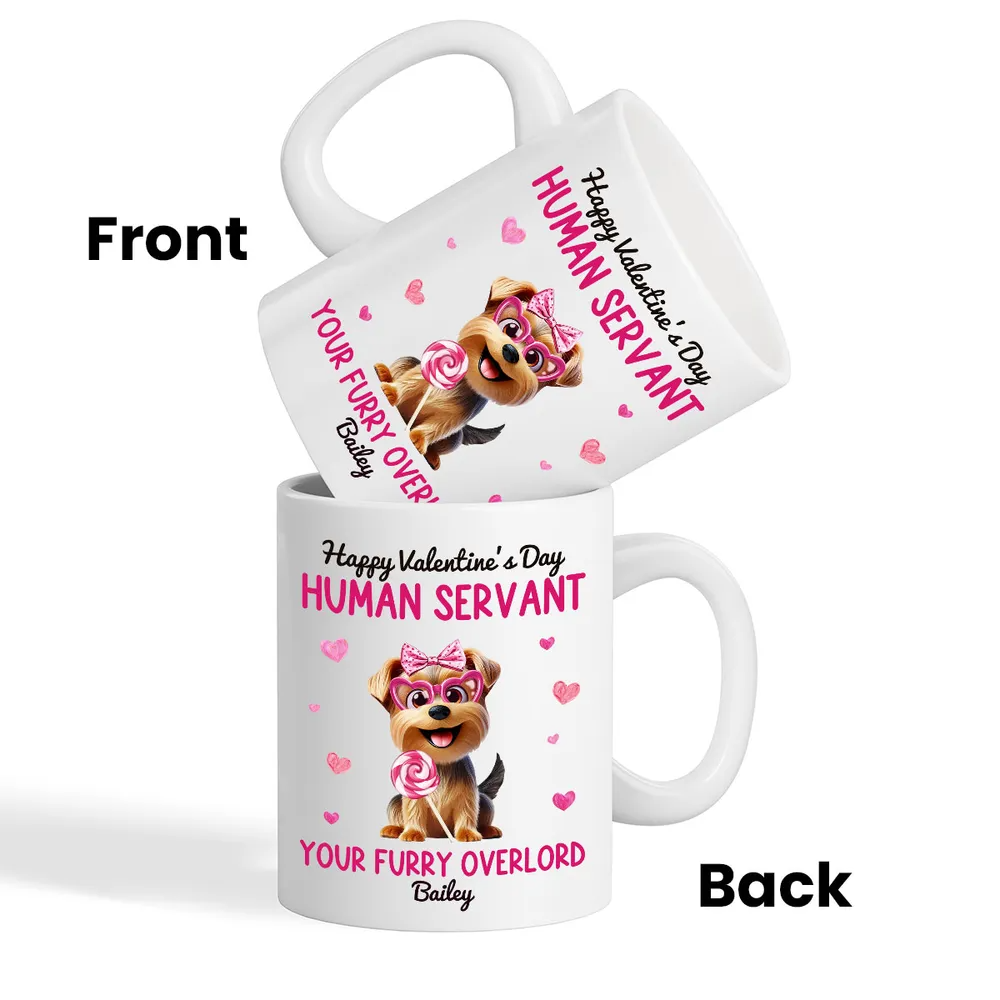 Personalized Happy Valentine's Day Human Servant mug, alternate view 7
