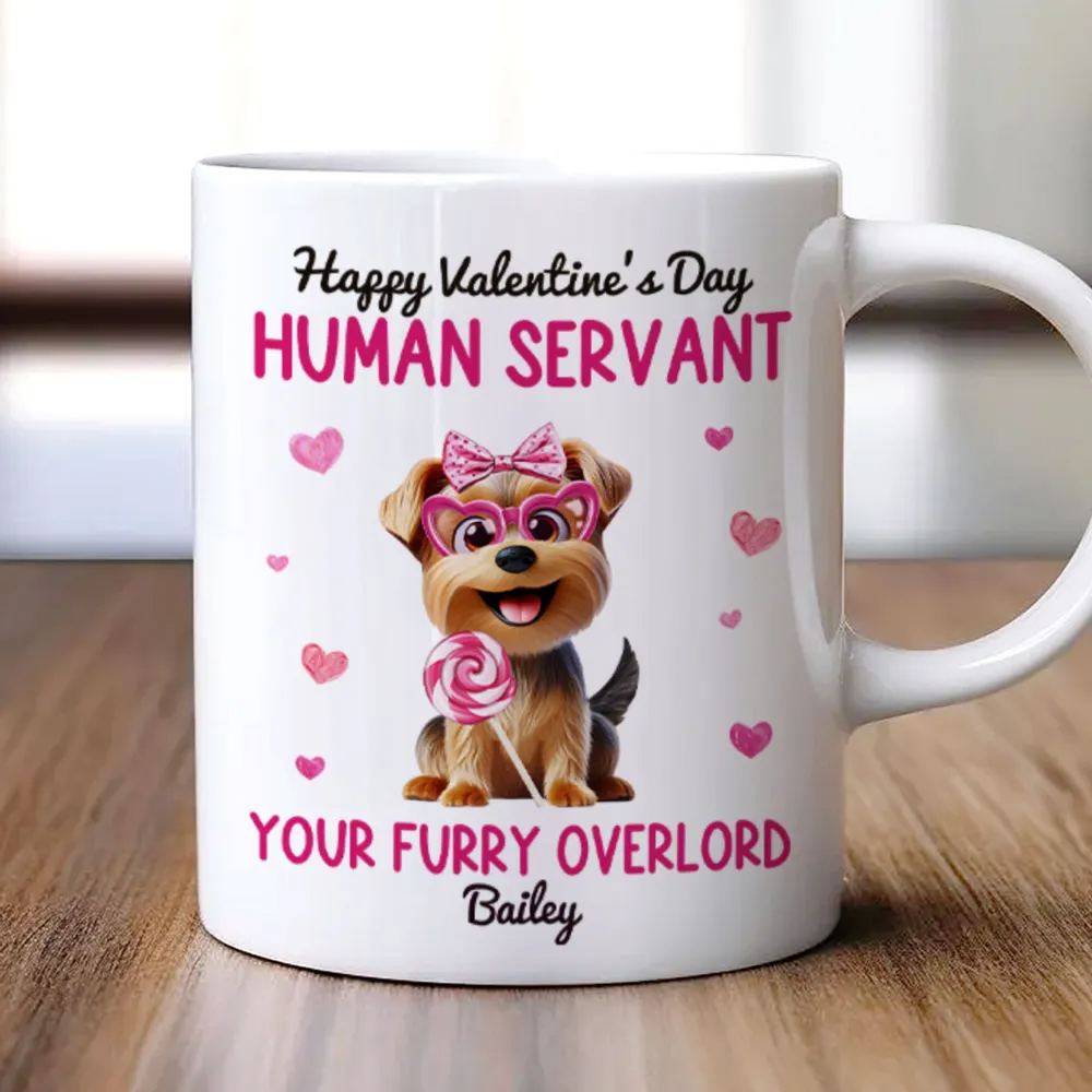 Personalized Happy Valentine's Day Human Servant mug, alternate view 5