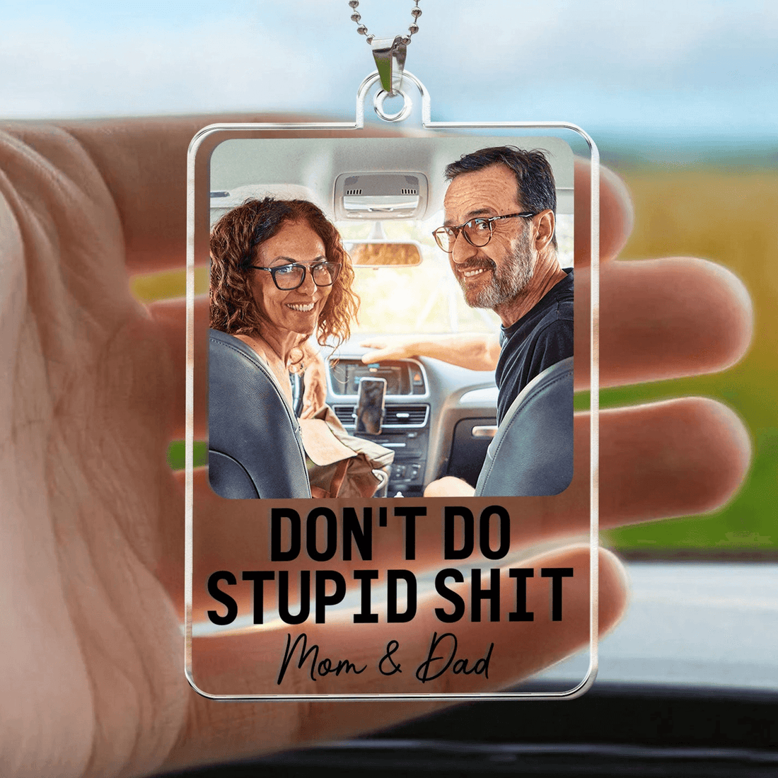 Personalized Don't Do Stupid Shit car hanger, alternate view 2