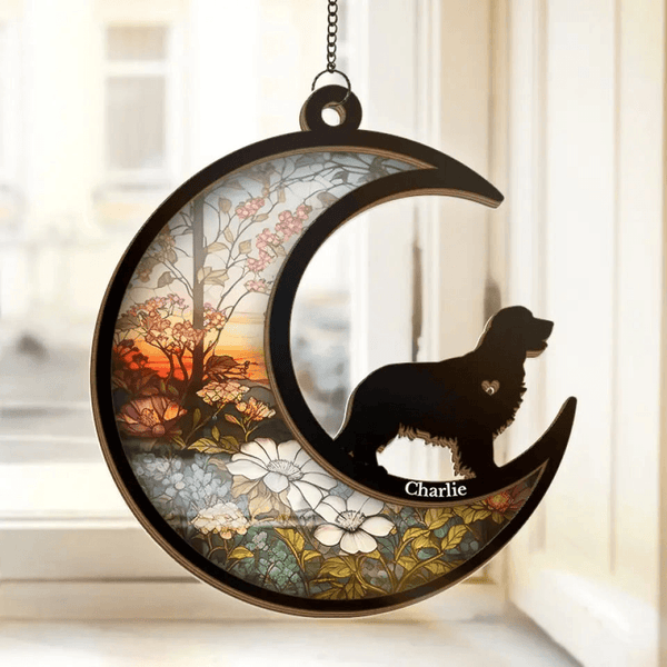 Personalized Dog Window Hanging Suncatcher Ornament - Gift for Dog Owner, Dog Lovers, Dog Mom, Dog Dad