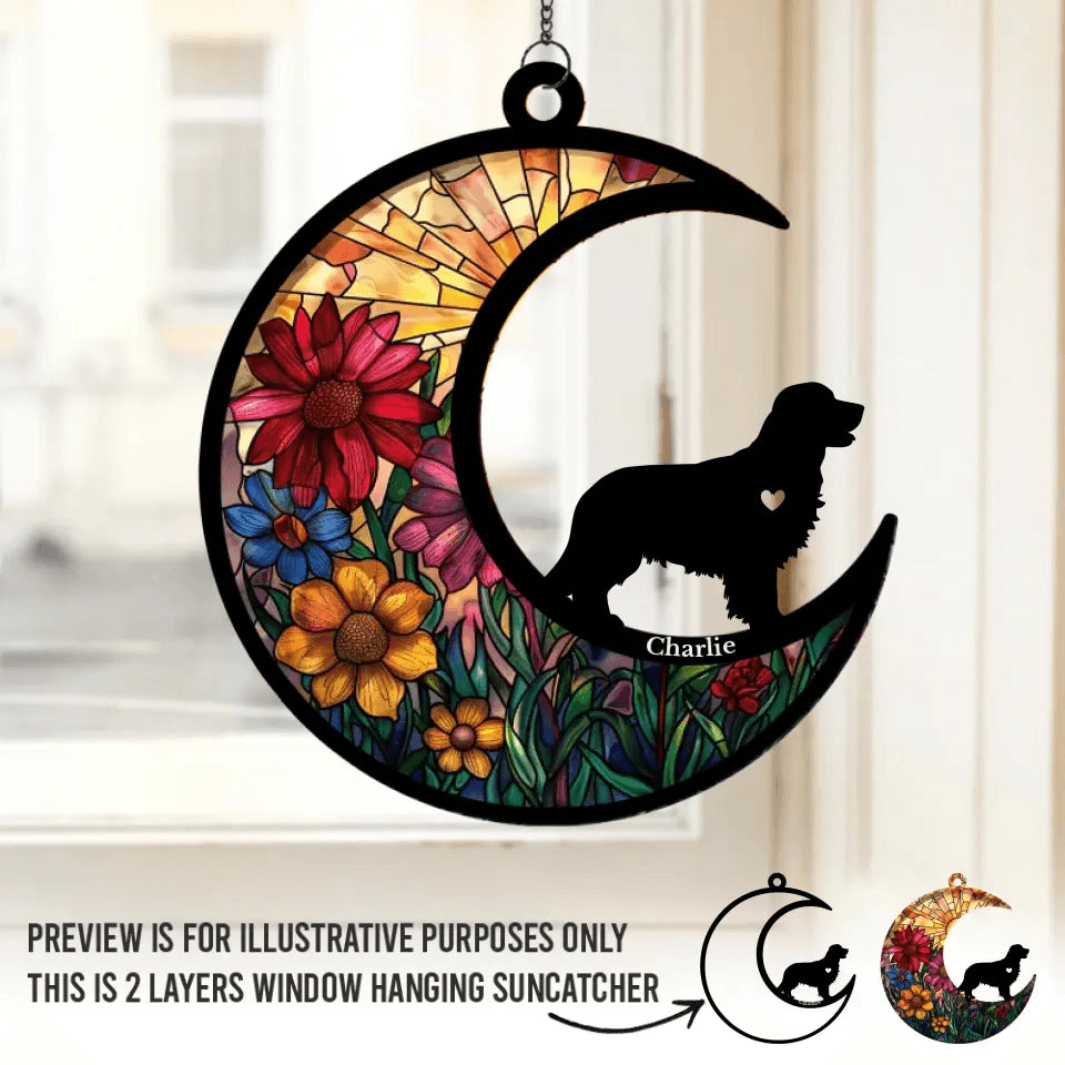 Personalized Dog Window Hanging Suncatcher Ornament personalized suncatcher ornament, alternate view 2