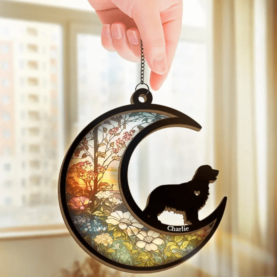 Personalized Dog Window Hanging Suncatcher Ornament - Gift for Dog Owner, Dog Lovers, Dog Mom, Dog Dad