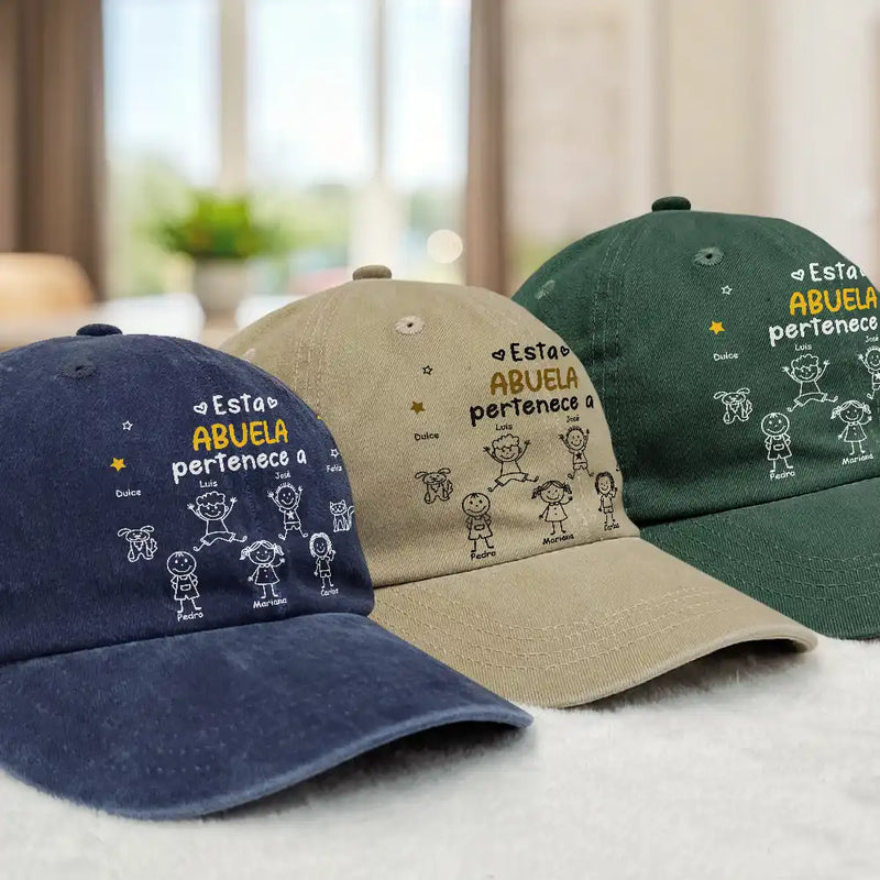 Personalized Este Abuelo Papá Pertenece A denim cap, alternate view 3