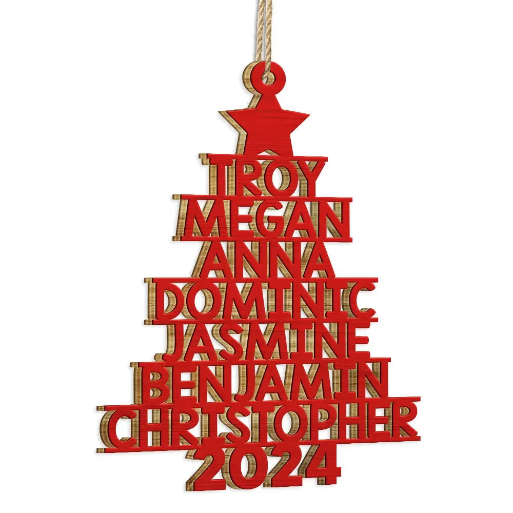 Family Christmas Ornament custom shaped wood ornament, alternate view 2