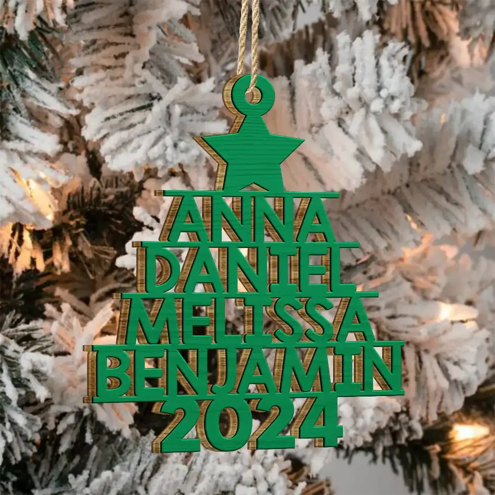 Family Christmas Ornament custom shaped wood ornament, alternate view 4