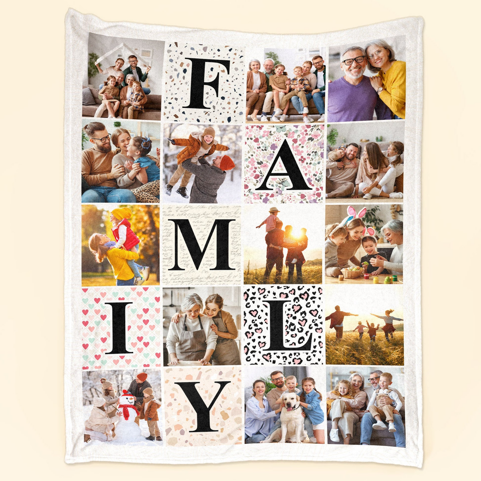 Custom Photo Family Photo Collage - Personalized Custom Blanket - Gift For Mom, Dad, Nana, Papa