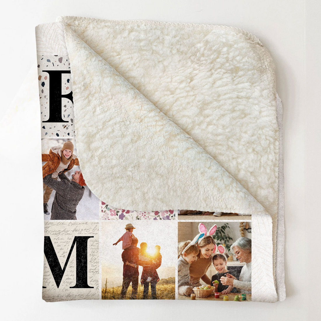 Personalized Custom Photo Family Photo Collage fleece blanket, size guide chart