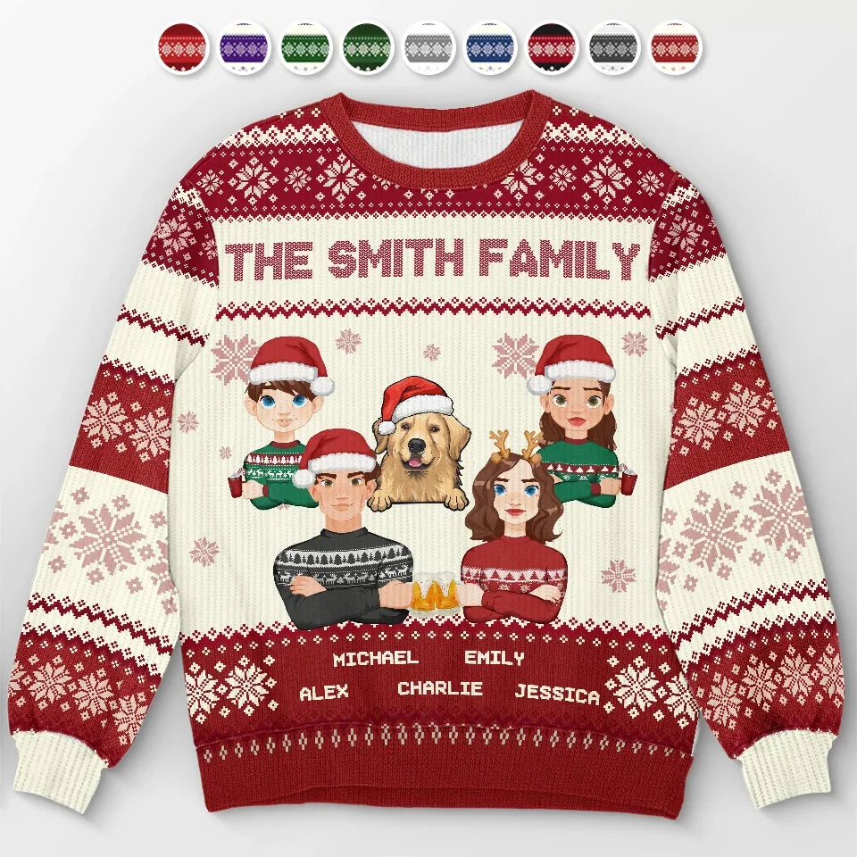 Stay Safe And Happy This Holiday Season - Christmas, Funny Gift For Family - Personalized Custom Ugly Sweater - Gift For Dad, Mom, Grandpa, Grandma