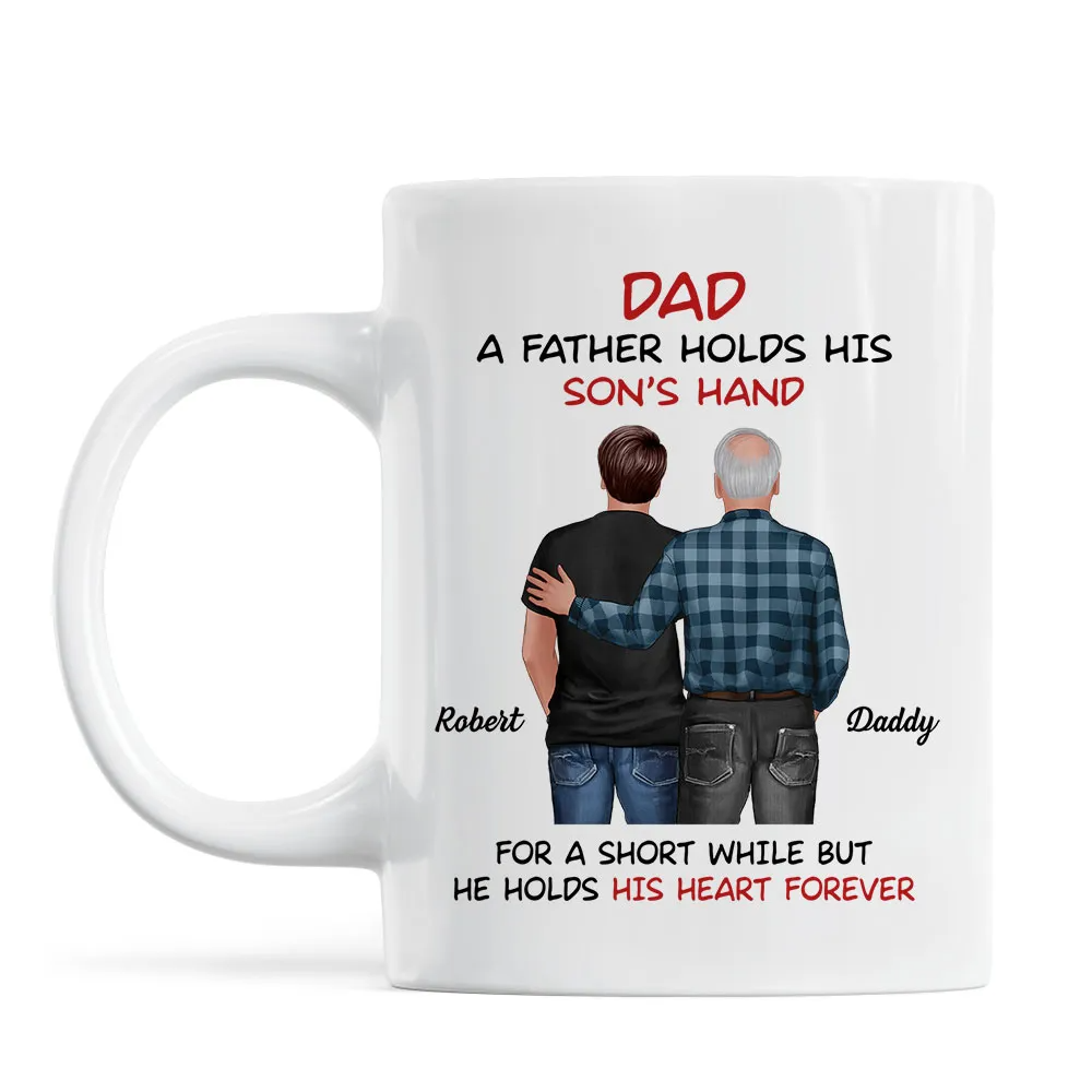 Personalized Father Daughter Son Standing Back View mug, alternate view 4