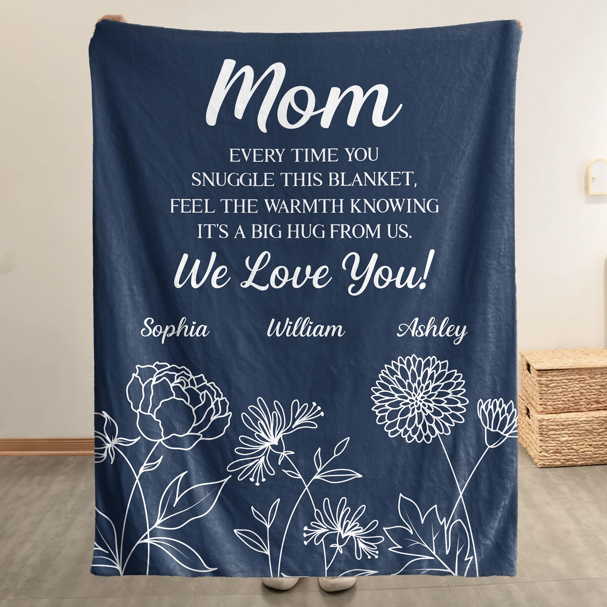 Feel The Warmth Knowing It's A Big Hug From Us - Personalized Custom Blanket - Mother's Day Gift Ideas For Mom, Grandma, Nana
