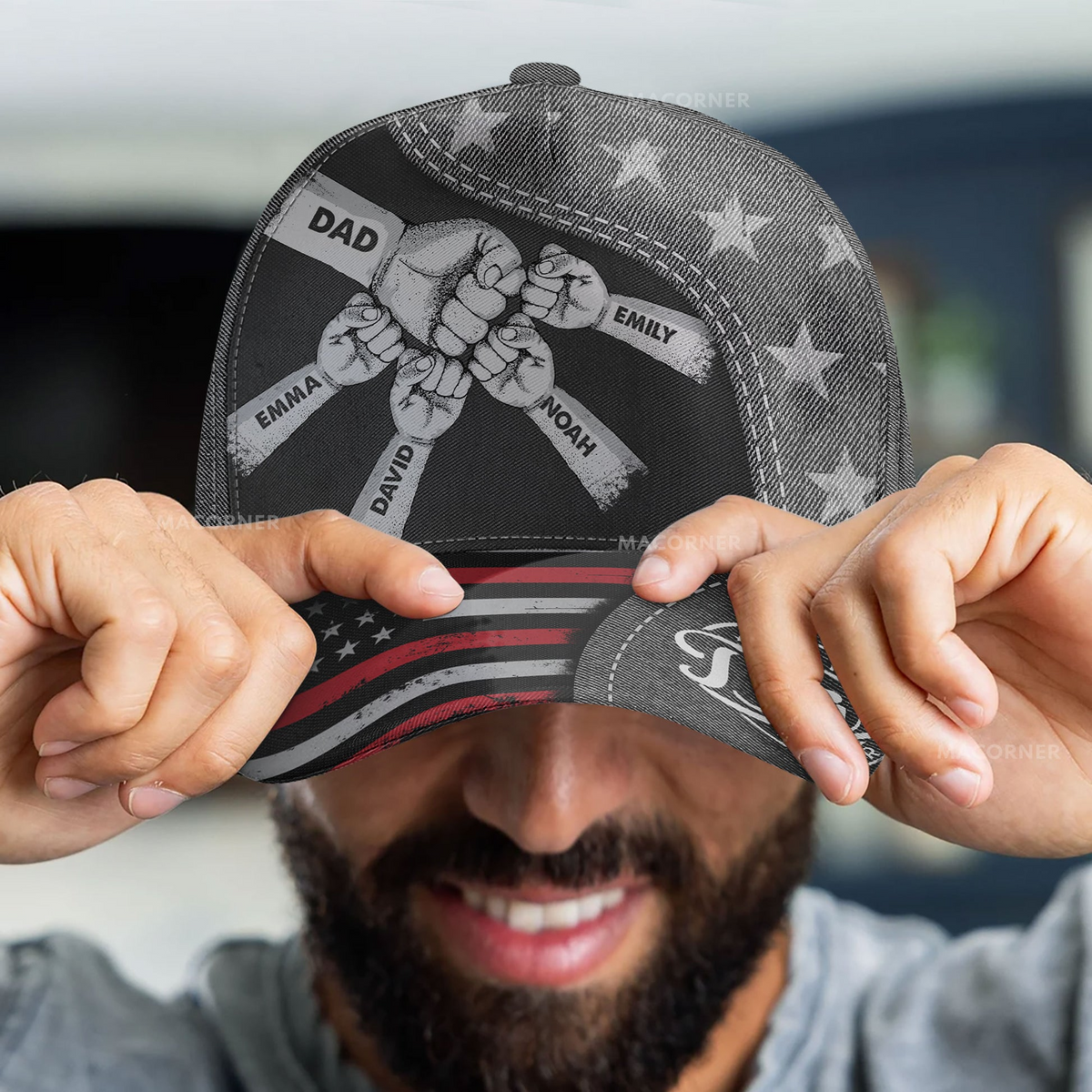 Fist Bump Daddy Grandpa - Personalized Classic Cap - Gift For Dad, Grandpa, Husband