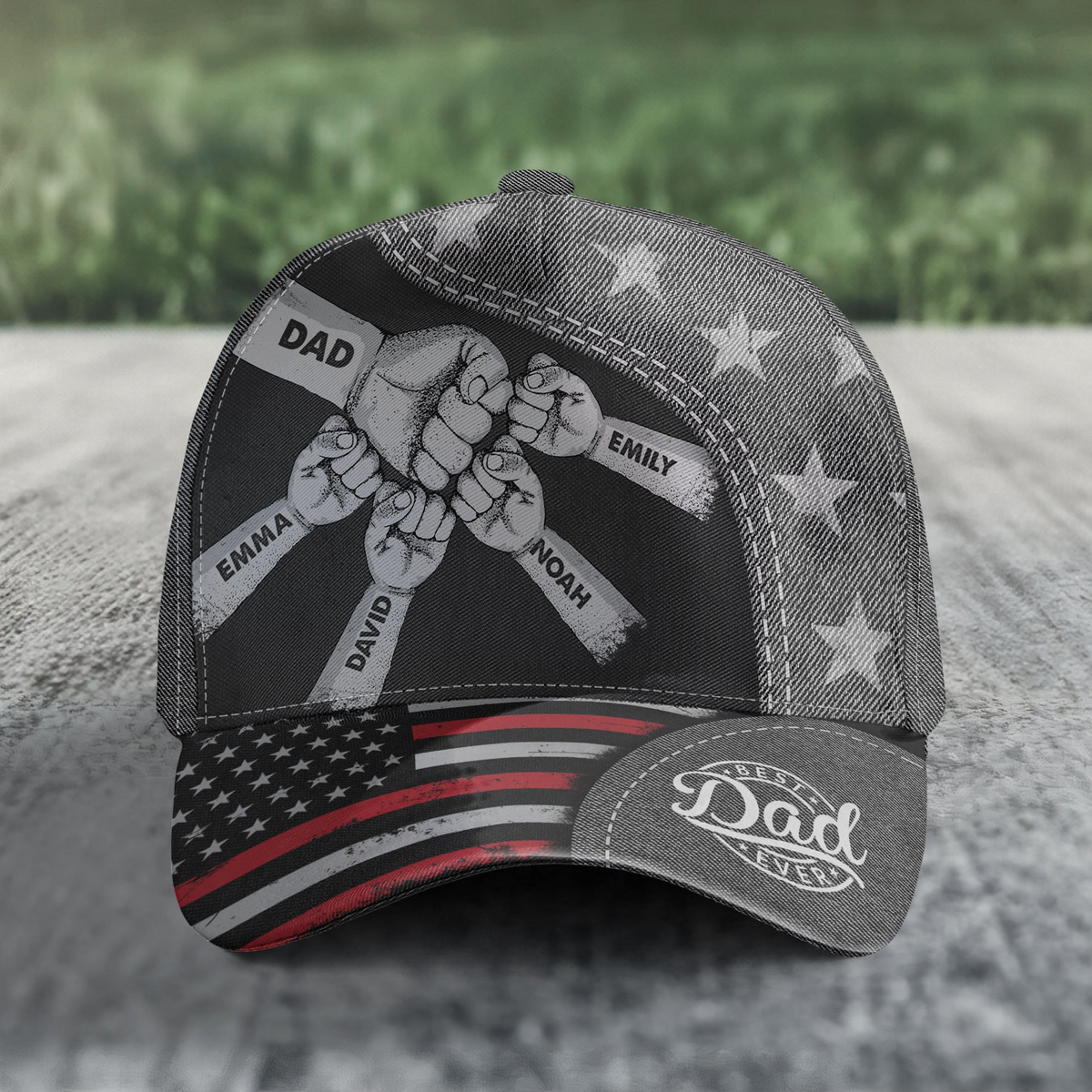 Fist Bump Daddy Grandpa - Personalized Classic Cap - Gift For Dad, Grandpa, Husband