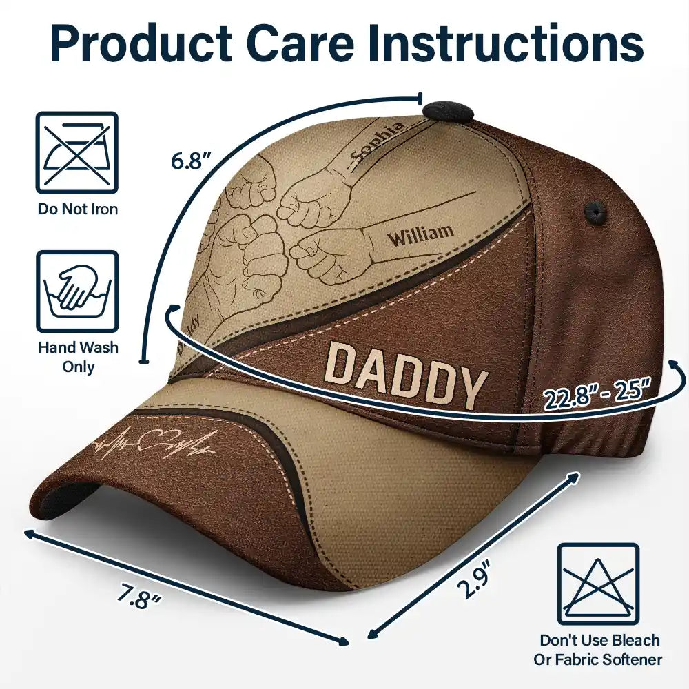 Fist Bump, Best Friends For Life - Personalized Classic Cap - Gift For Dad, Grandpa, Husband