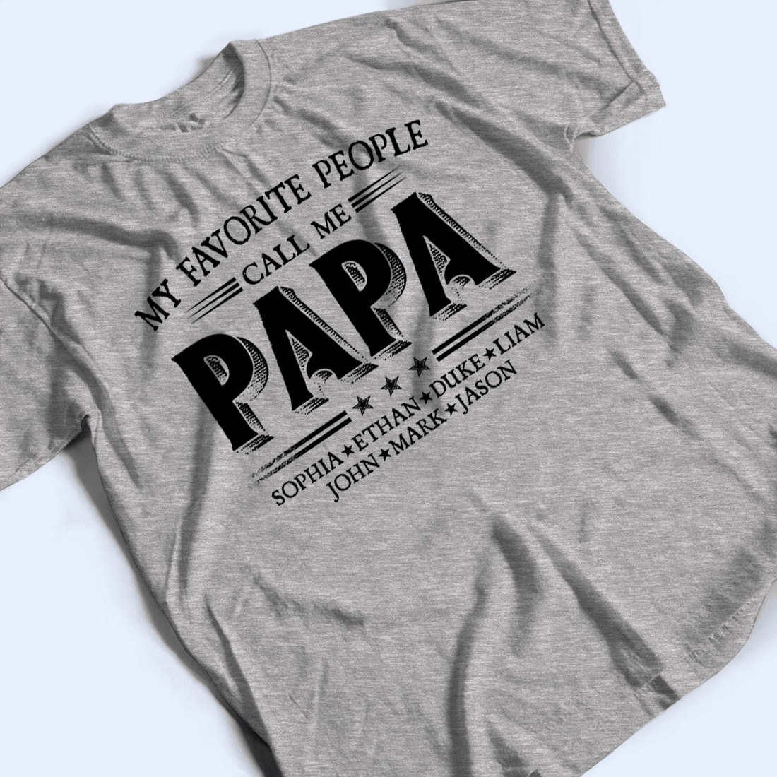 Custom Kids Names My Favorite People Call Me Grandpa t-shirt, alternate view 6