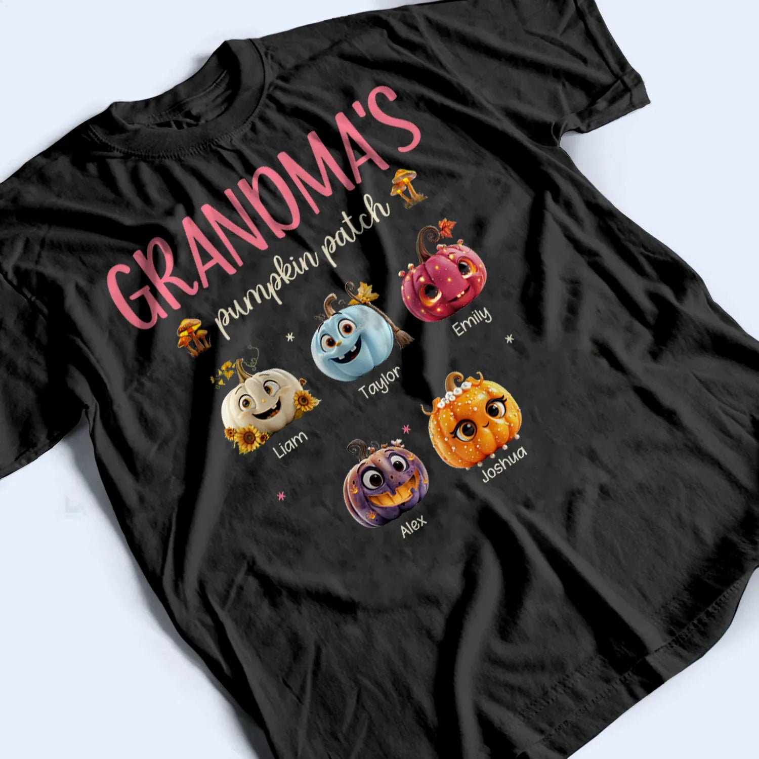 Grandma Pumpkin Patch - Personalized Custom T Shirt - Gift for Grandma/Nana/Mimi, Mom, Wife, Grandparent 6