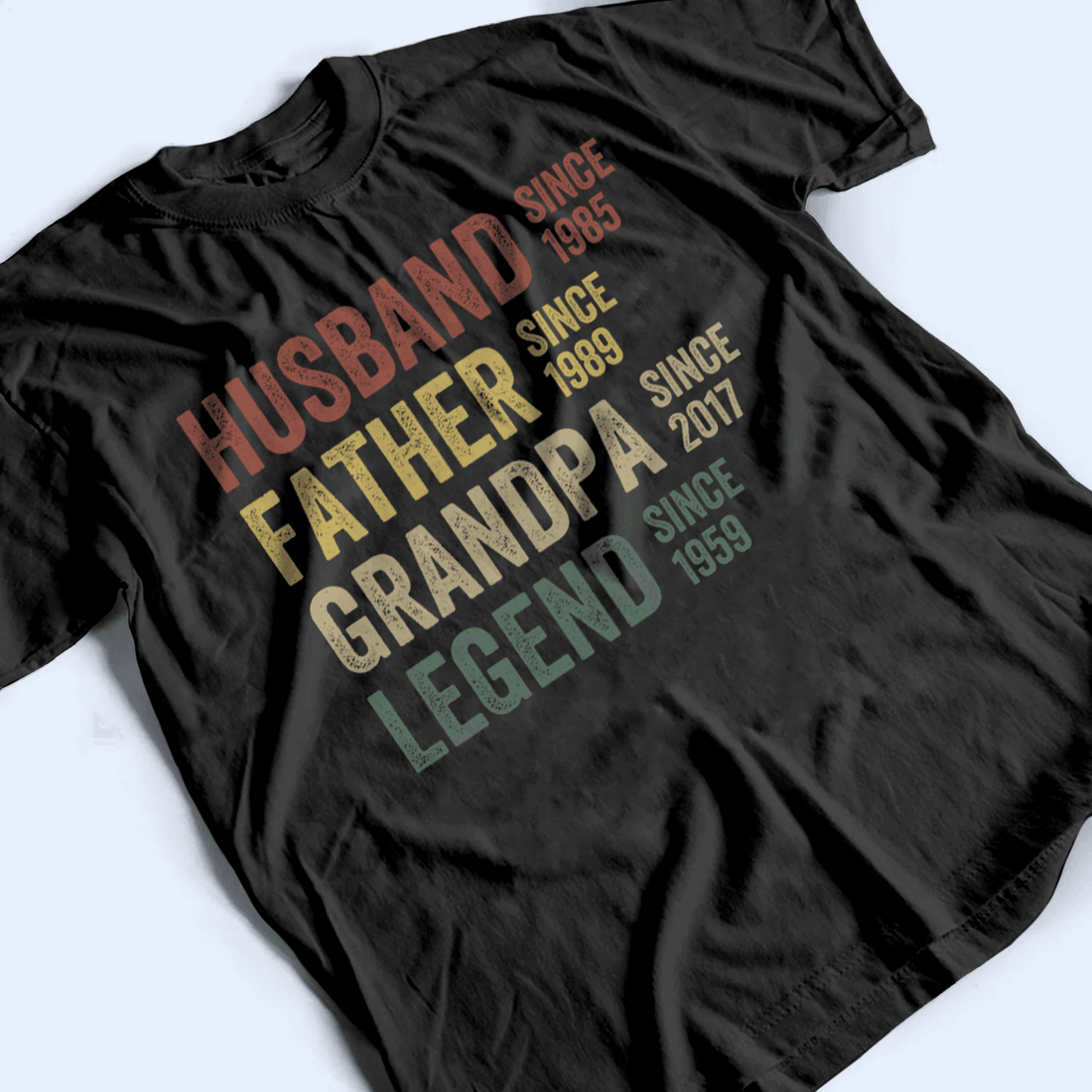 Personalized Husband, Father, Grandpa, Legend: The Journey of a Lifetime t-shirt, alternate view 7
