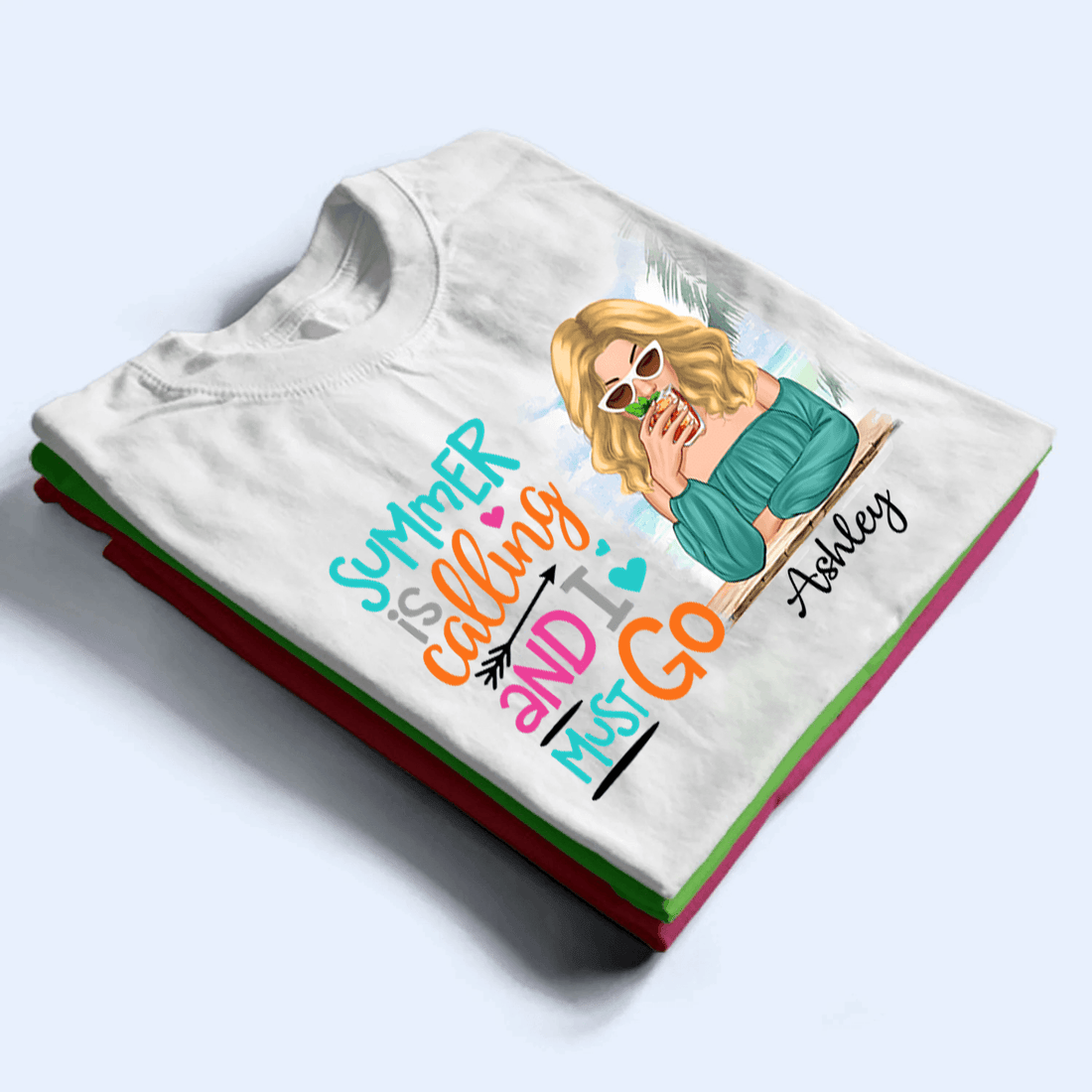 Personalized Summer Is Calling And I Must Go t-shirt, alternate view 3